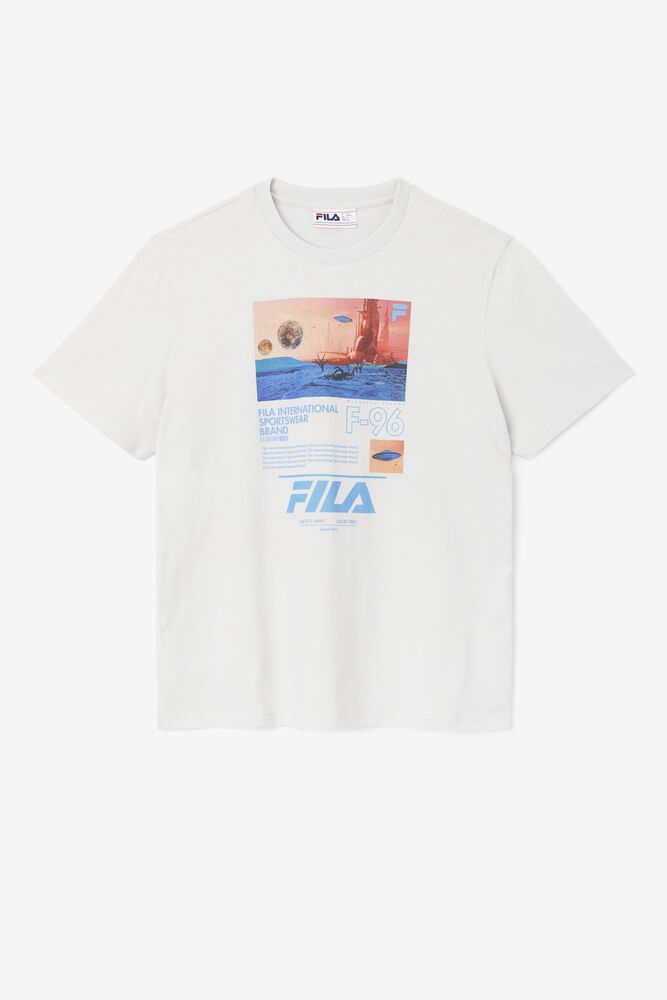 Fila T-Shirt Mens White - Ceylon - Philippines 5619472-ZU